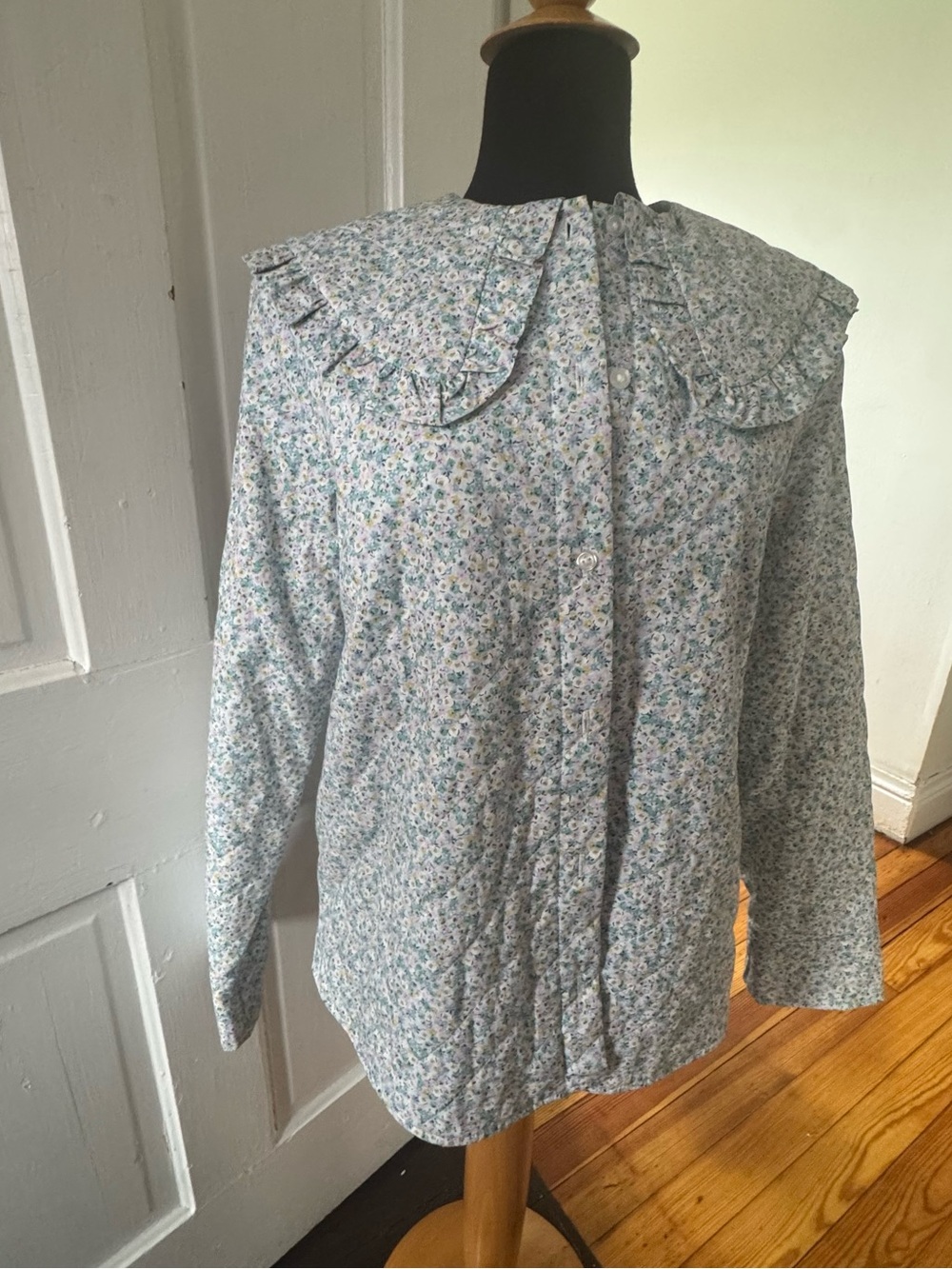 H&M oversize collar quilted floral jacket